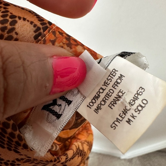 Y2K Sheer Fringe Mix Animal Print Button Down Top With Flare Sleeve Detail Sz L - Picture 8 of 9